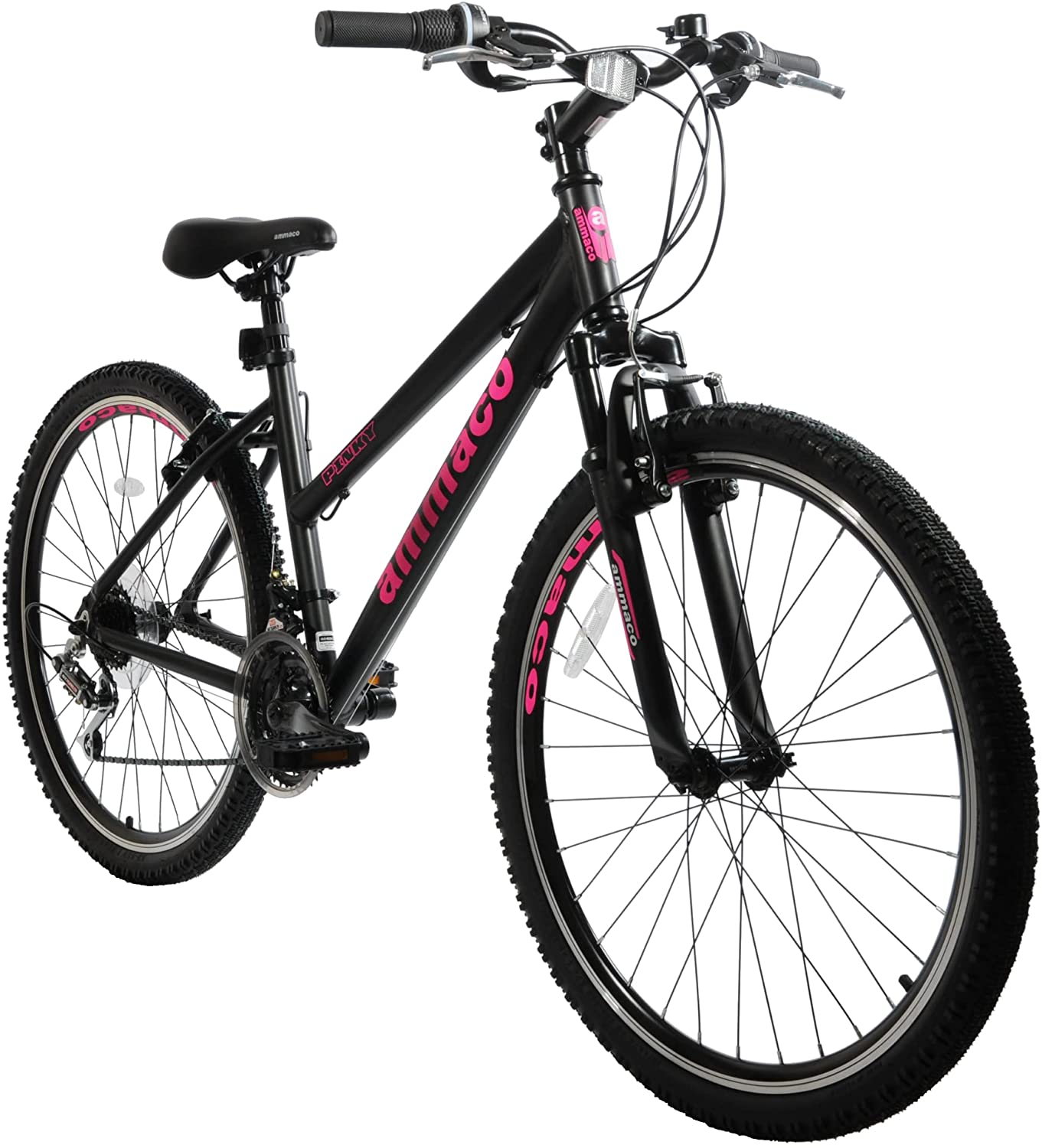 black and pink mountain bike